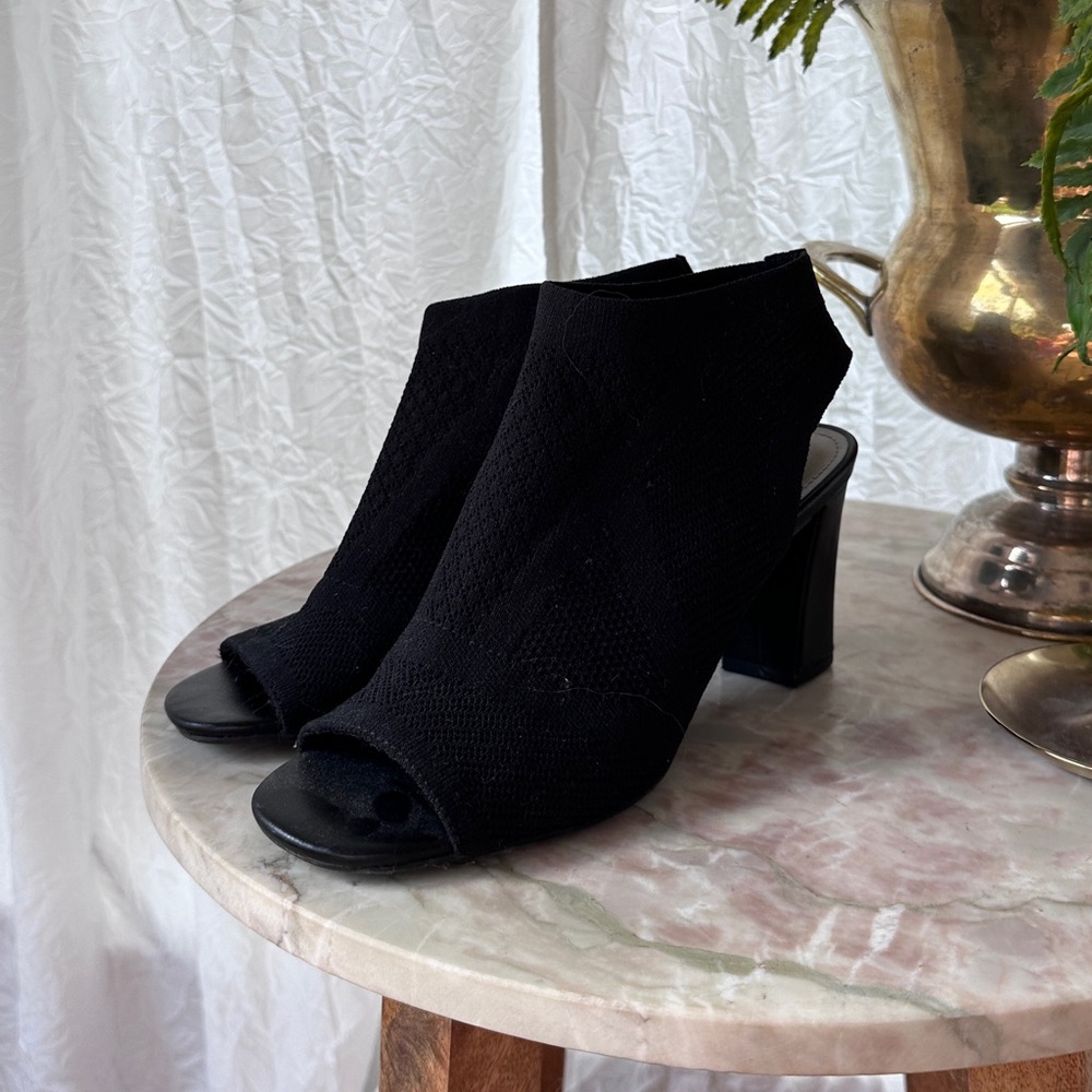 Impo Stretch Velancy Black Sandal Heels Size 6